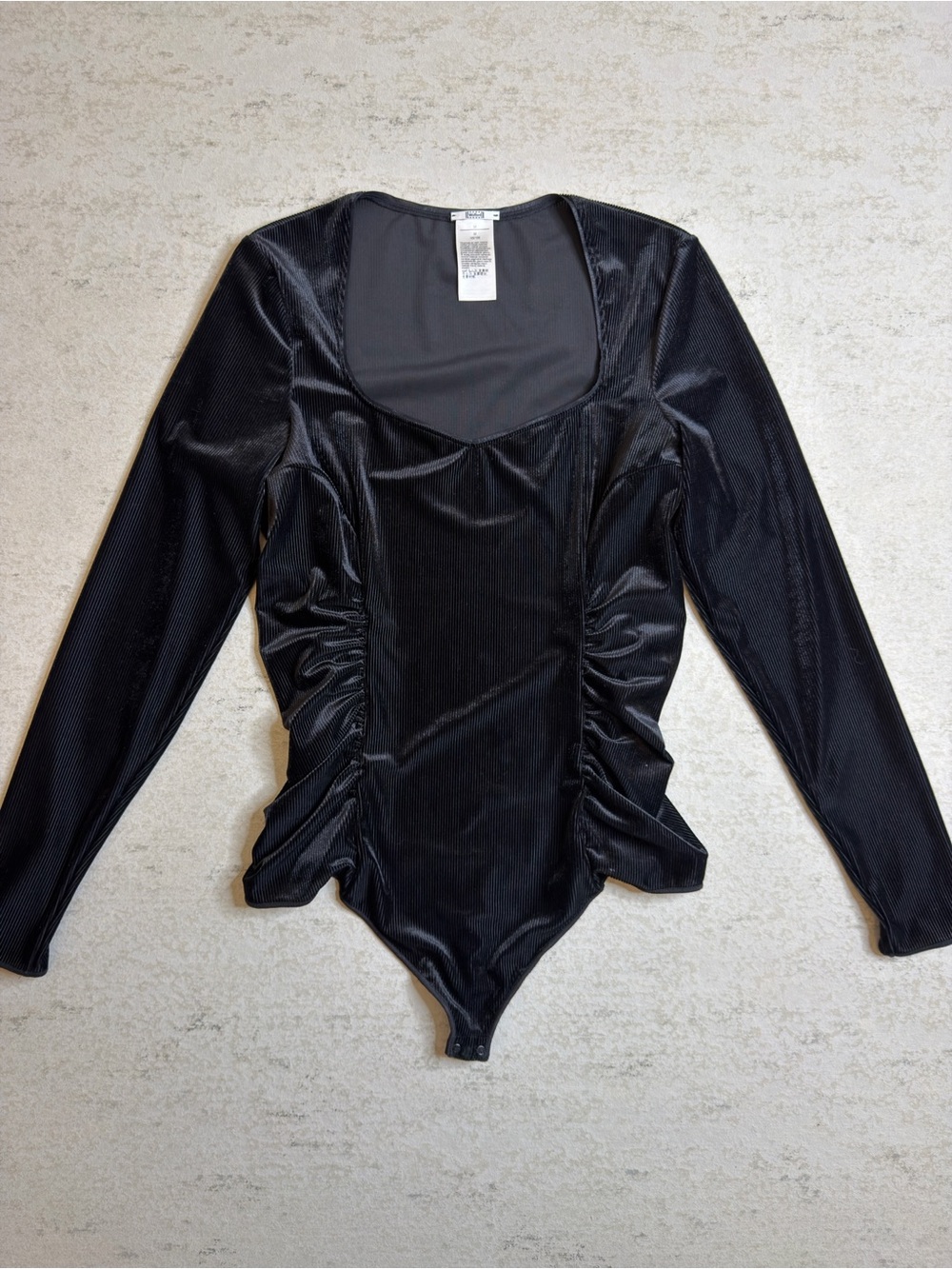 Wolford Esmeralda Black Velour Bodysuit Size M